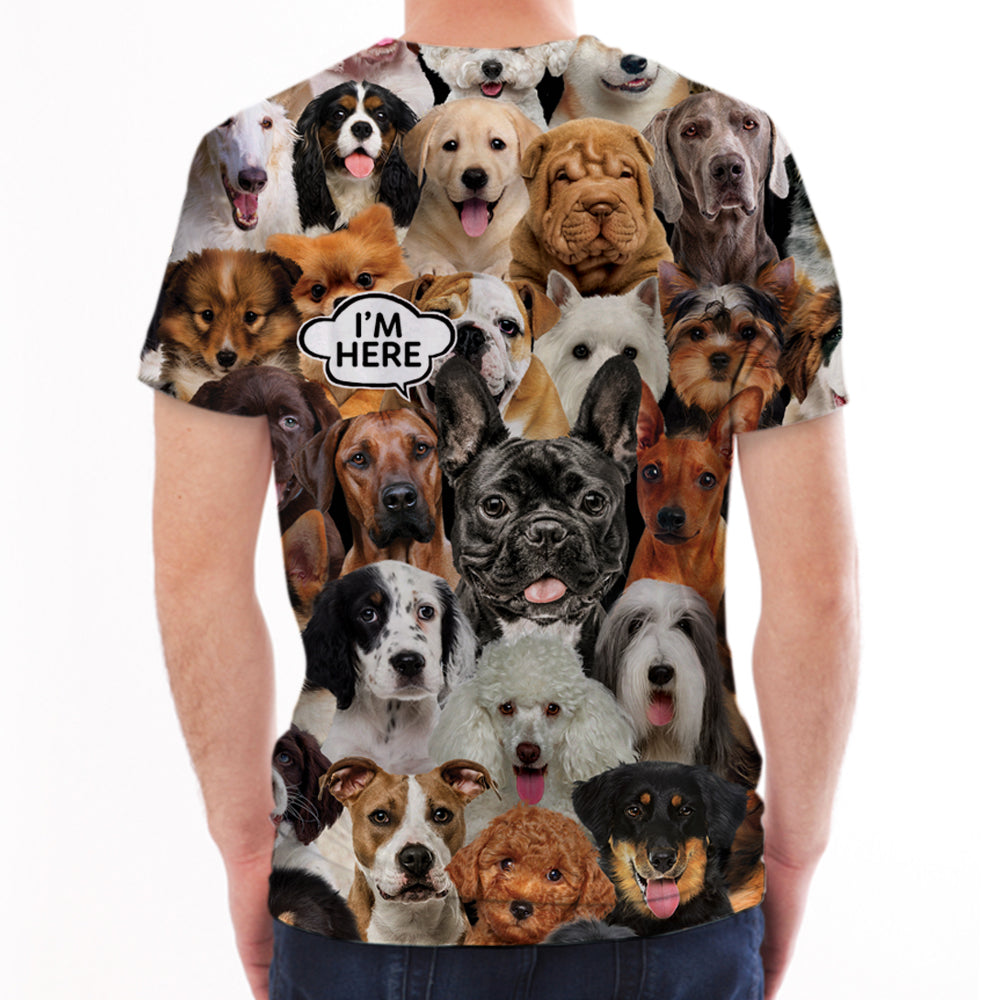 I'm Here - French Bulldog T-shirt V1