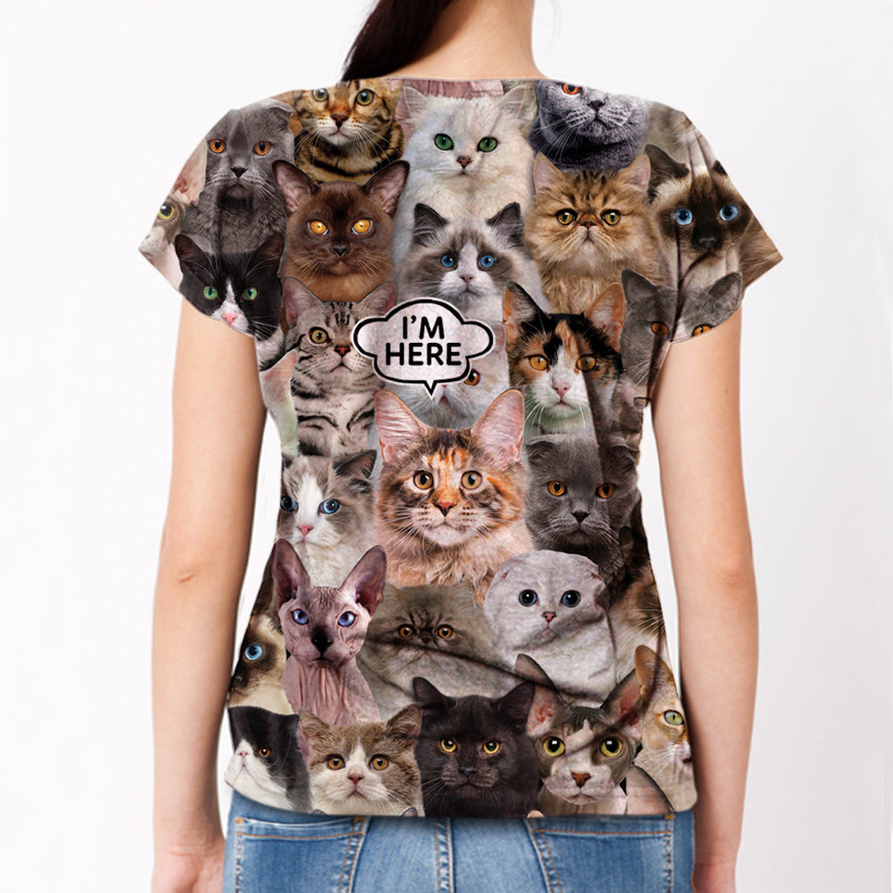 I'm Here - Maine Coon Cat T-shirt V1