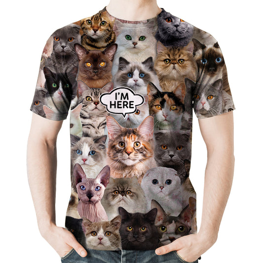 I'm Here - Maine Coon Cat T-shirt V1
