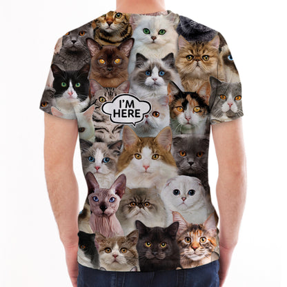 Ich bin hier - Norwegisches Waldkatzen-T-Shirt V1