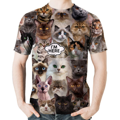 I'm Here - Persian Chinchilla Cat T-shirt V1