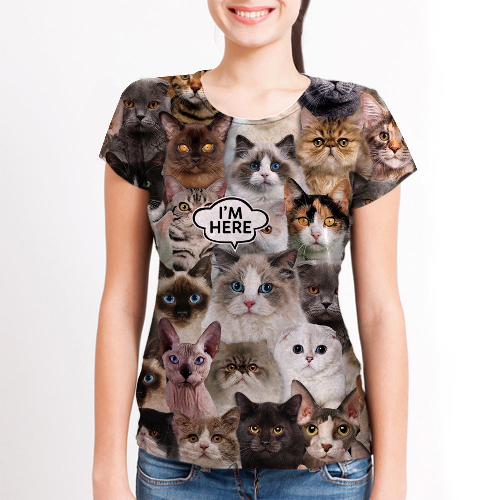 I'm Here - Ragdoll Cat T-shirt V1