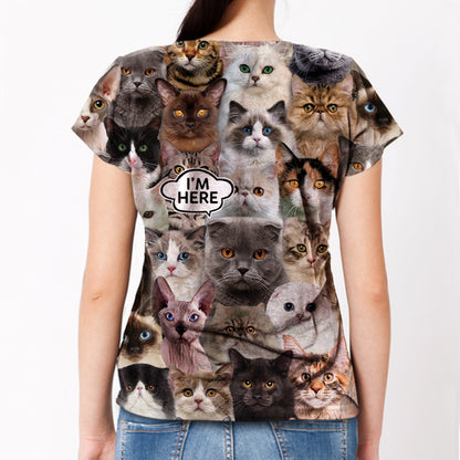 Je suis là - T-shirt Scottish Fold Cat V1