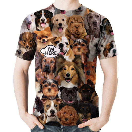 Je suis là - T-shirt chien de berger Shetland V1