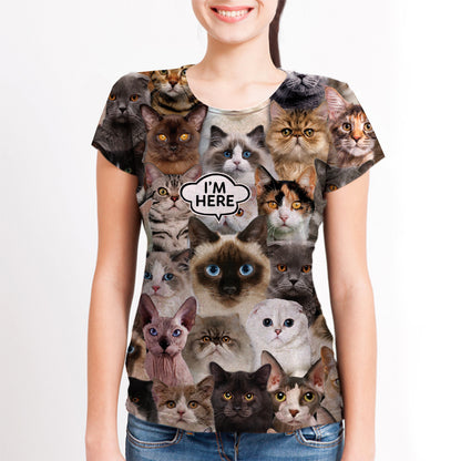 I'm Here - Siamese Cat T-shirt V1