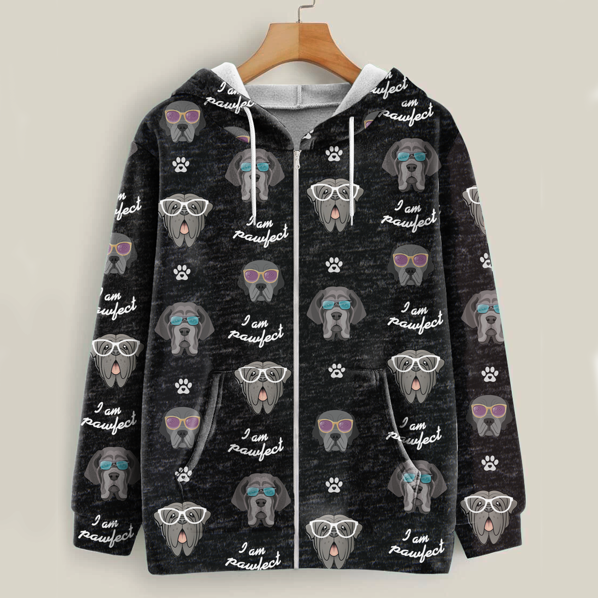 Ich bin Pawfect – Kapuzenpullover mit neapolitanischem Mastiff