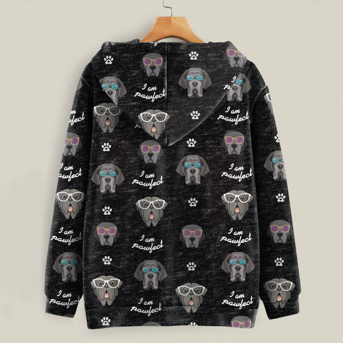 Ich bin Pawfect – Kapuzenpullover mit neapolitanischem Mastiff