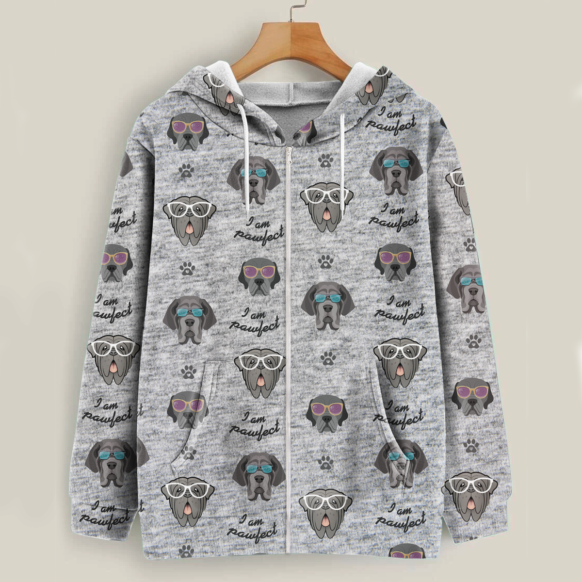 Ich bin Pawfect – Kapuzenpullover mit neapolitanischem Mastiff