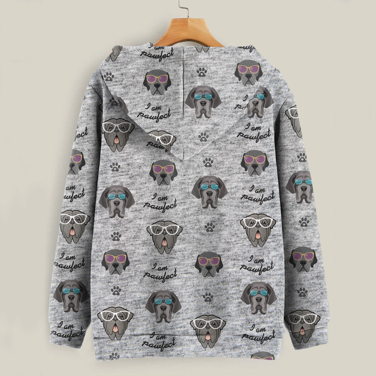Ich bin Pawfect – Kapuzenpullover mit neapolitanischem Mastiff