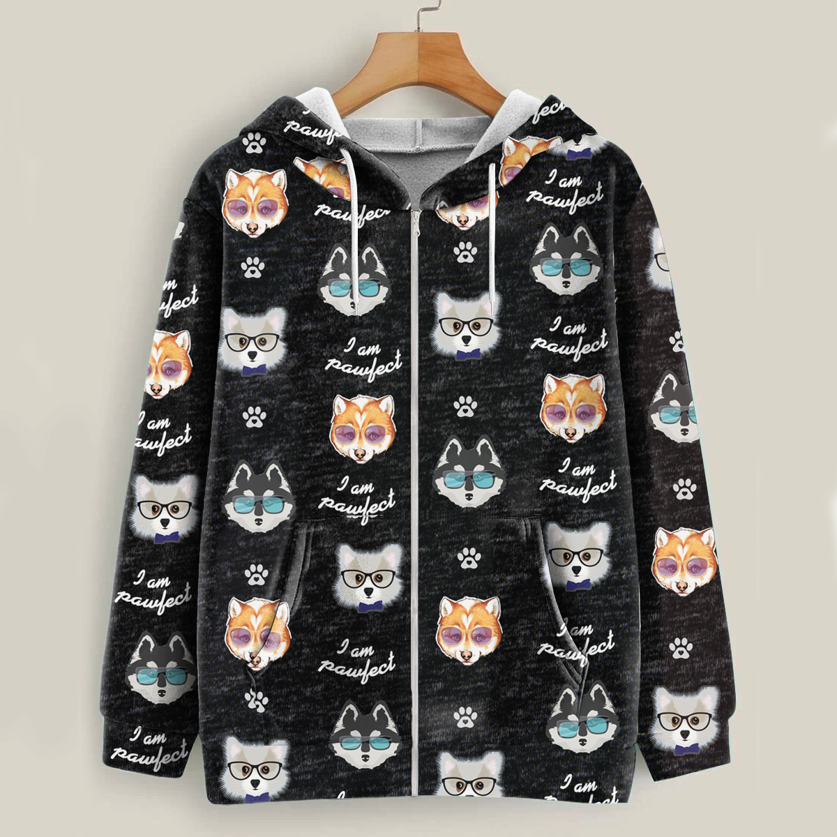 Je suis Pawfect - Sweat à capuche Pomsky