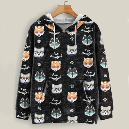 Je suis Pawfect - Sweat à capuche Pomsky