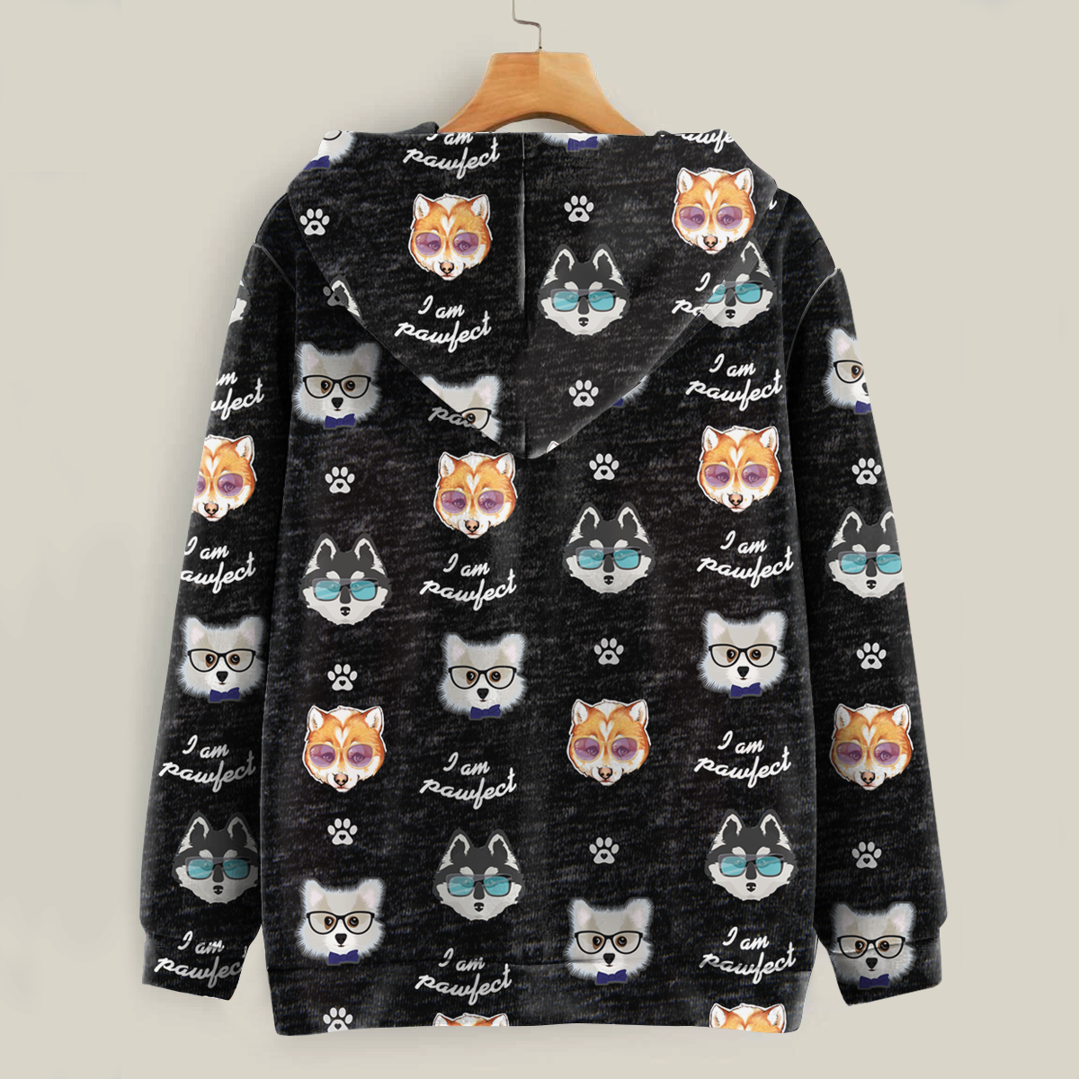 Je suis Pawfect - Sweat à capuche Pomsky