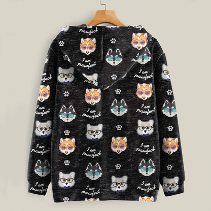 Je suis Pawfect - Sweat à capuche Pomsky