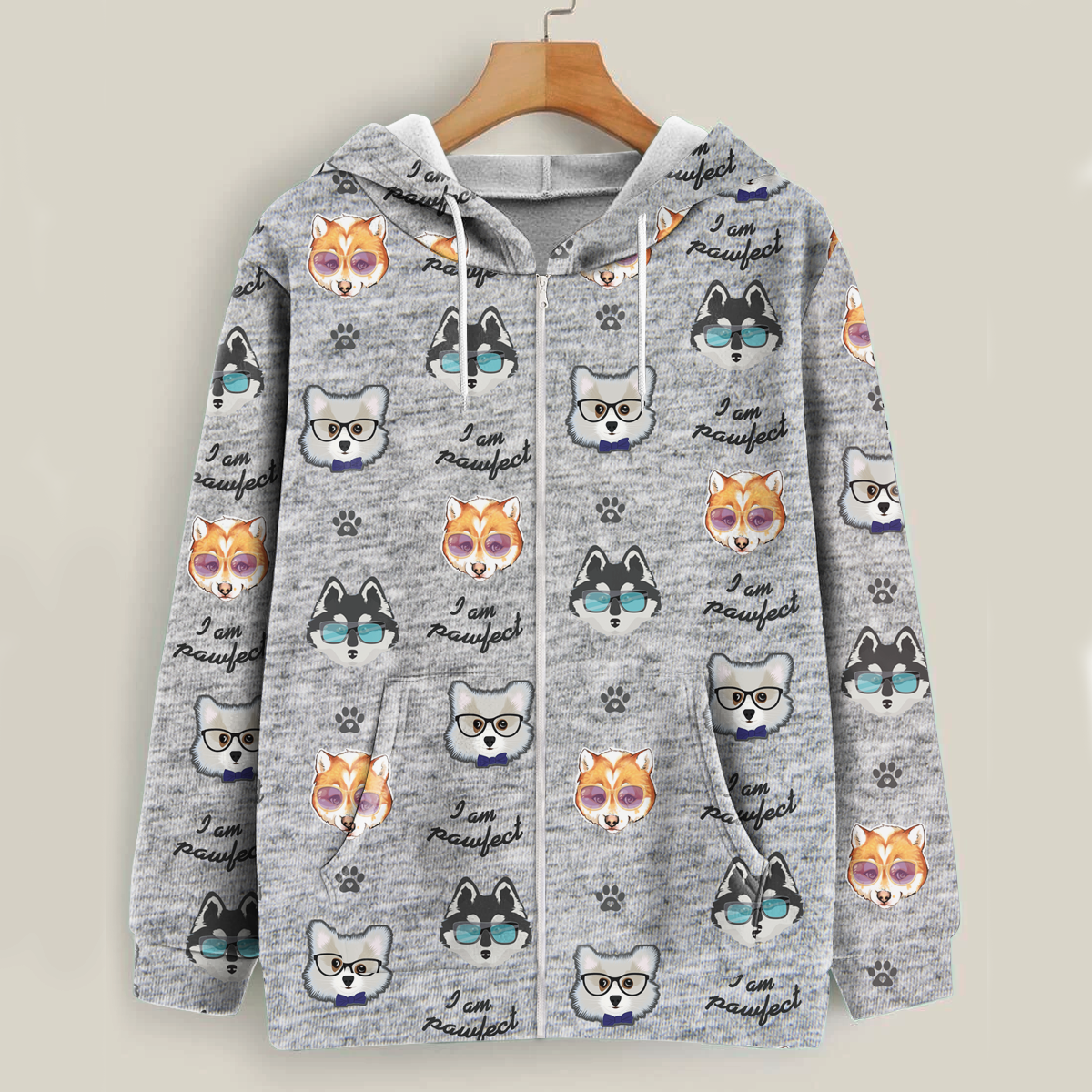 Je suis Pawfect - Sweat à capuche Pomsky