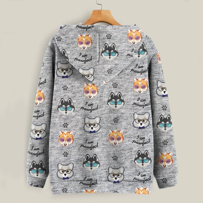 Je suis Pawfect - Sweat à capuche Pomsky