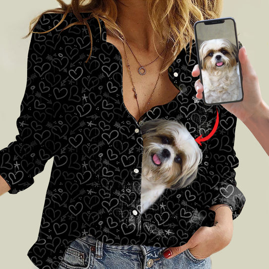 Ich beobachte dich, Süße – personalisierte Bluse mit dem Foto deines Haustieres