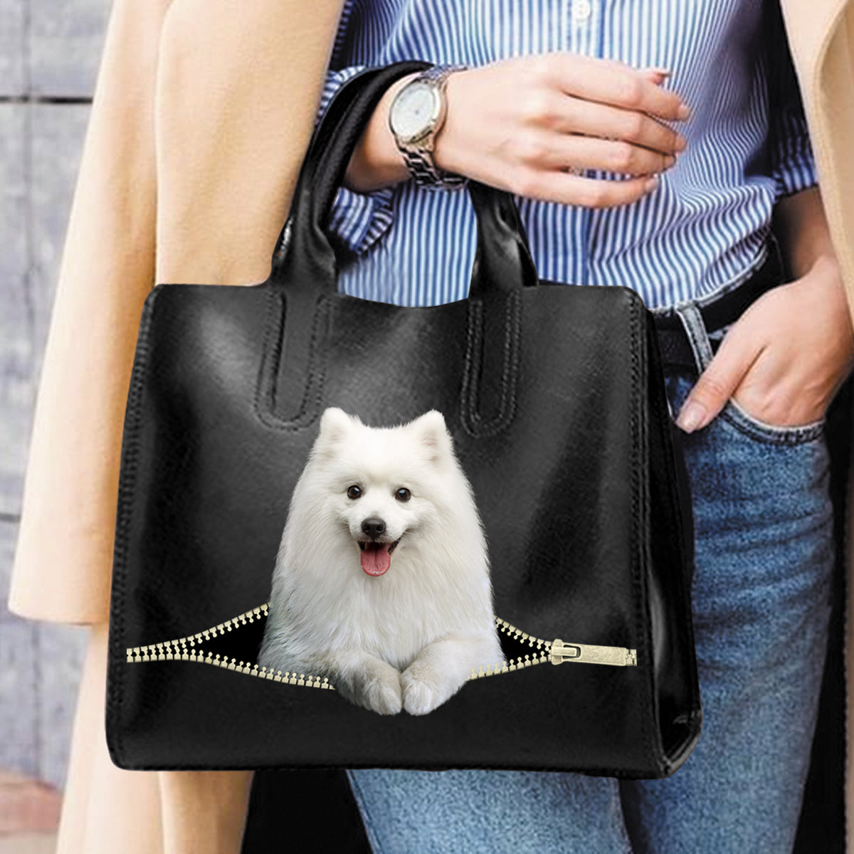 Japanische Spitz Luxushandtasche V1