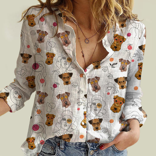 Lady And Airedale Terrier - Women Shirt