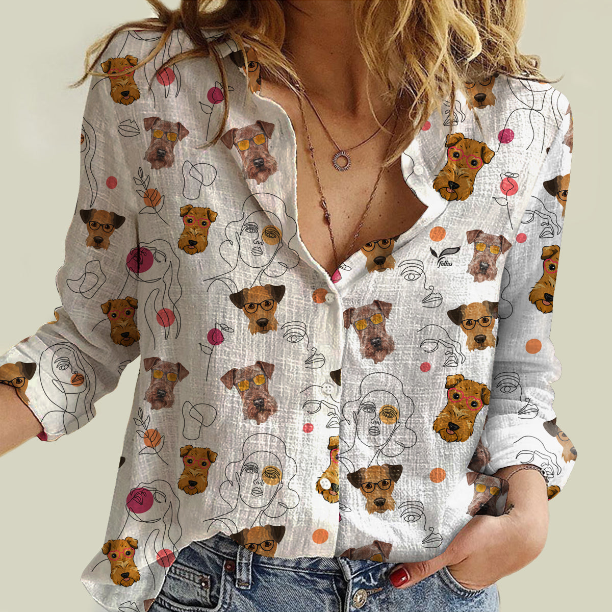 Lady et Airedale Terrier - Chemise femme