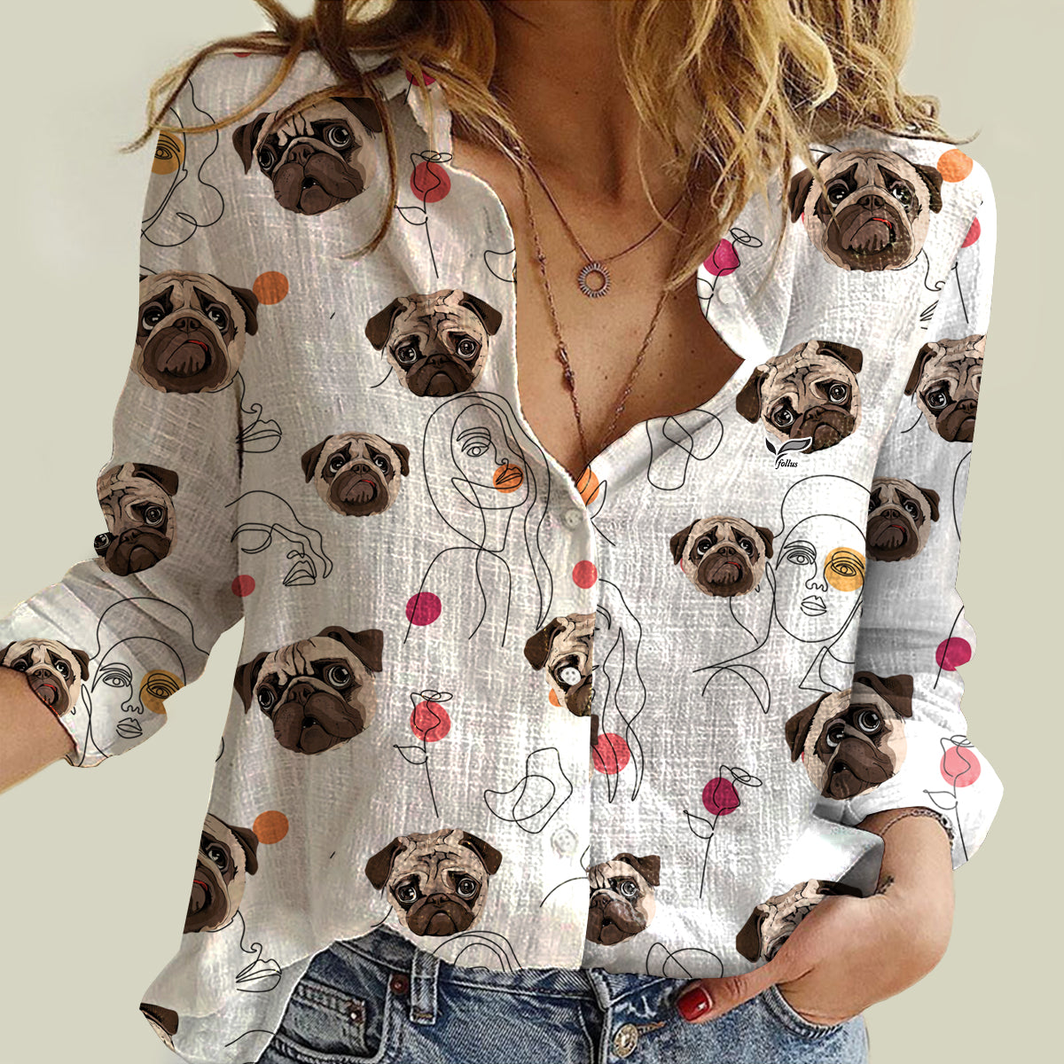 Lady And Pug - Women Shirt