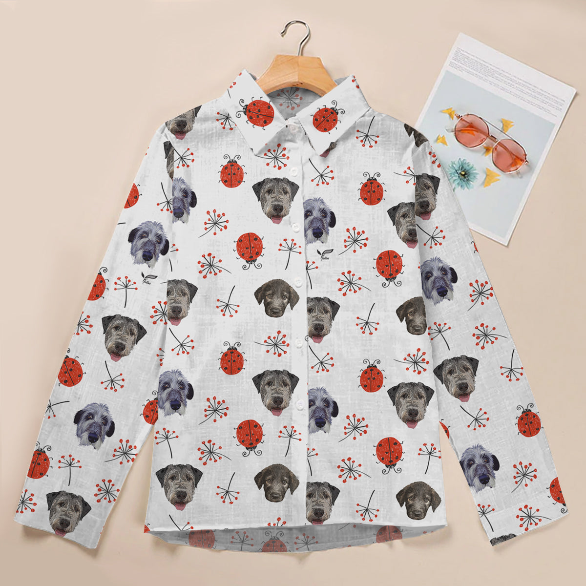 Ladybug And Irish Wolfhound - Women Shirt
