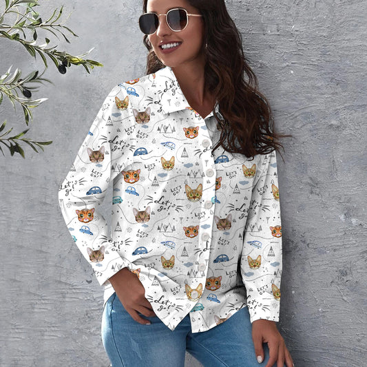 Let's Go With Bengal Cat - Follus Women's Long-Sleeve Shirt 088