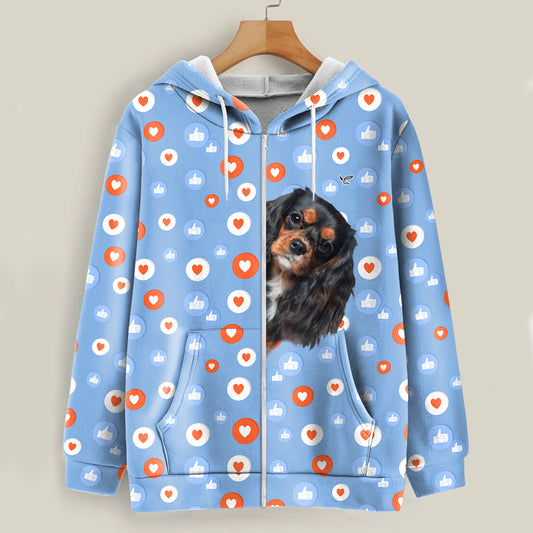Like And Heart For Cavalier King Charles Spaniel - Follus Hoodie