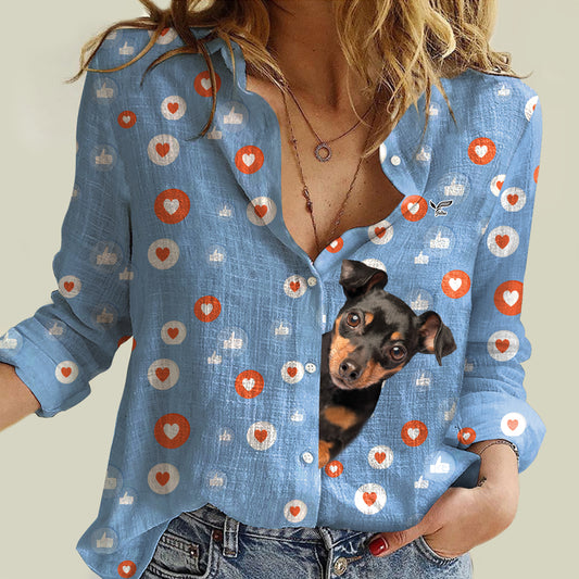 Like And Heart For Miniature Pinscher Mom - Follus Women's Long-Sleeve Shirt