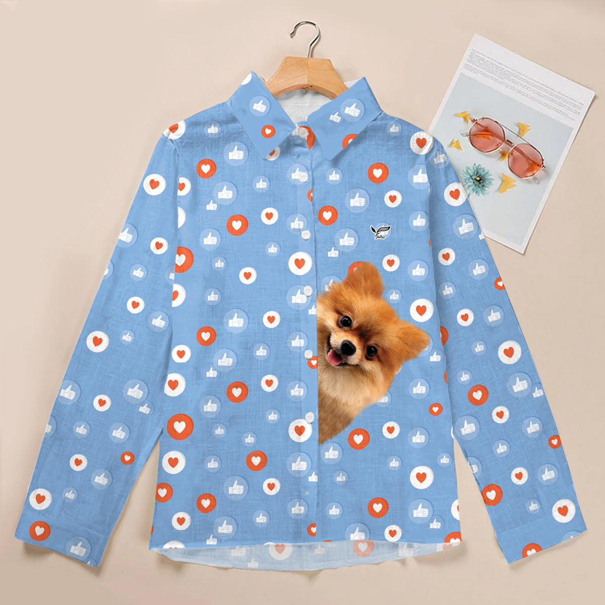 Like And Heart For Pomeranian Mom - Follus Damen-Langarmshirt