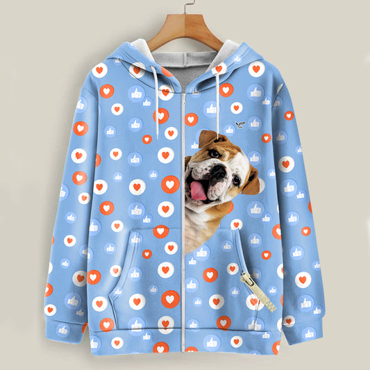 Like And Heart For French Bulldog - Follus Hoodie