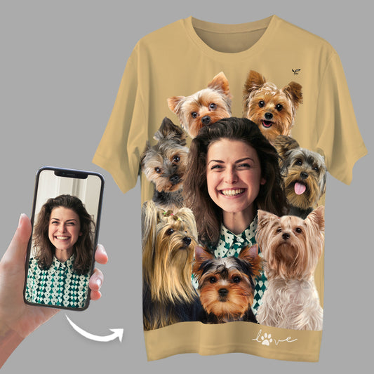 Look What Happens To Me With Yorkshire Terriers - Personalized T-Shirt With Your Photo