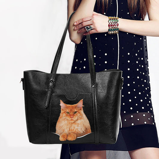 Einzigartige Handtasche mit Maine-Coon-Katze V1
