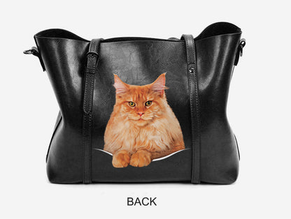 Einzigartige Handtasche mit Maine-Coon-Katze V1