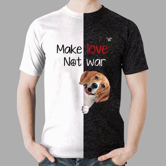 Faites l'amour, pas la guerre - T-Shirt Beagle V1