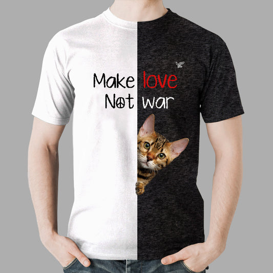 Make Love Not War - Bengal Cat T-Shirt V1