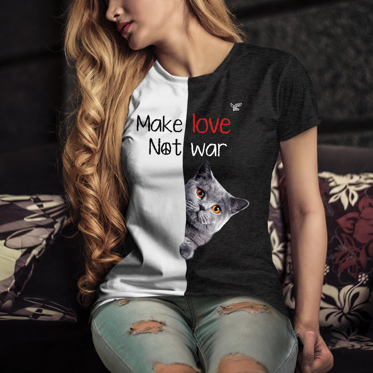 Make Love Not War - British Shorthair Cat T-Shirt V1