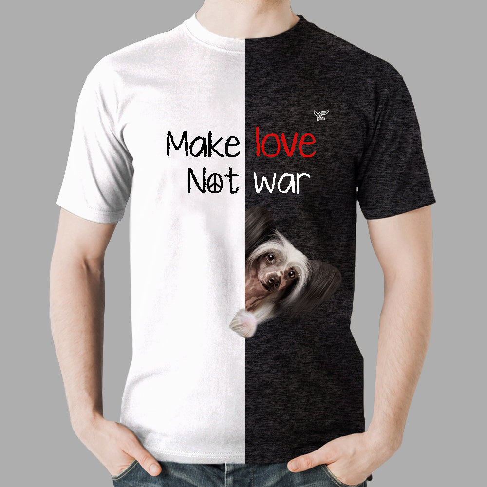 Make Love Not War - T-shirt chinois à crête V1