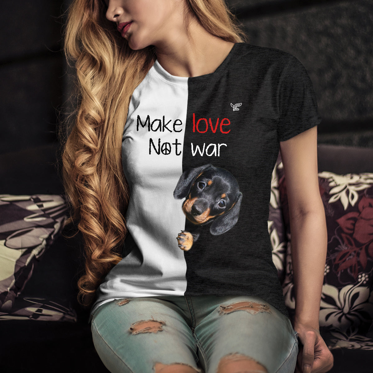 Make Love Not War - Dackel T-Shirt V1