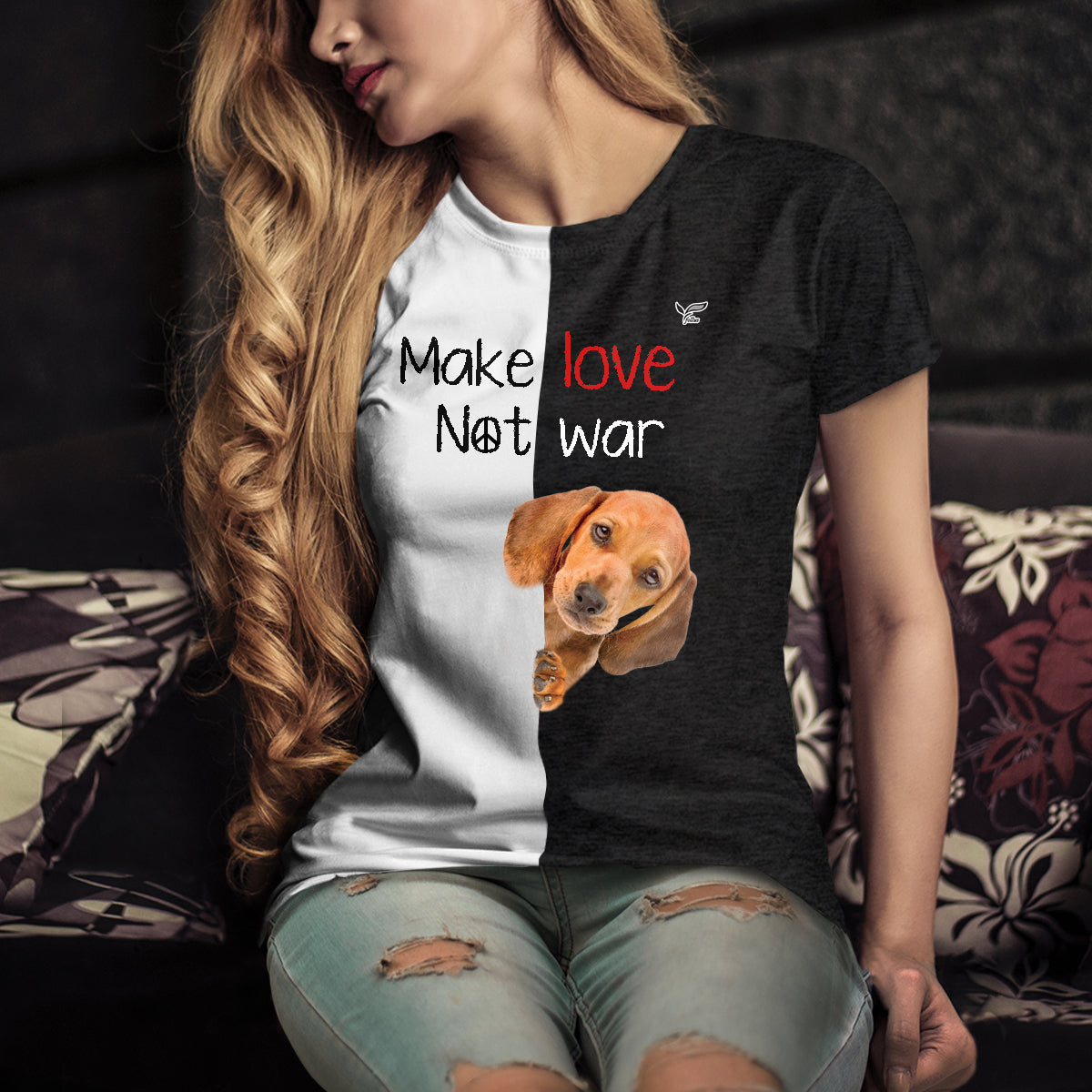 Make Love Not War - Dachshund T-Shirt V2