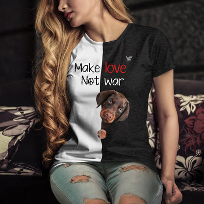 Make Love Not War - Doberman Pinscher T-Shirt V1