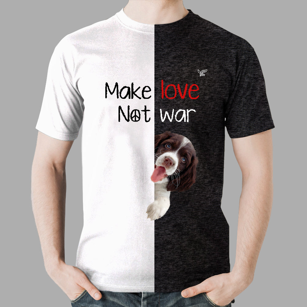 Faites l'amour, pas la guerre - T-Shirt Springer Spaniel anglais V1