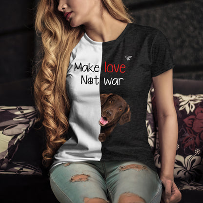 Faites l'amour, pas la guerre - T-shirt Retriever à revêtement plat V1