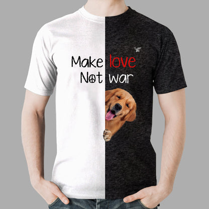 Make Love Not War - Golden Retriever T-Shirt V1