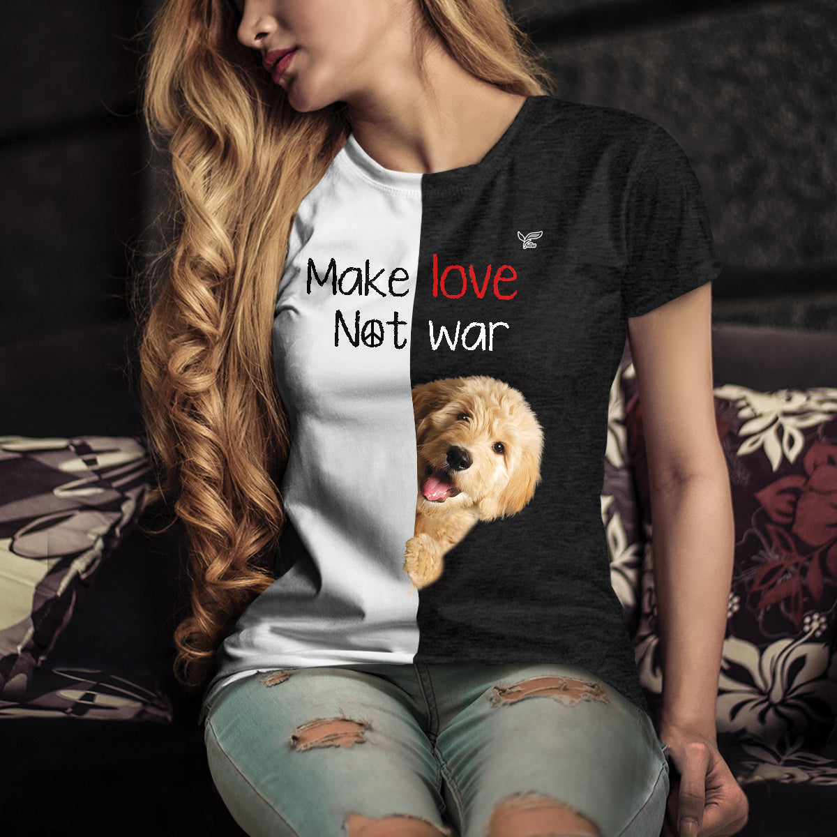 Make Love Not War - Goldendoodle T-Shirt V1