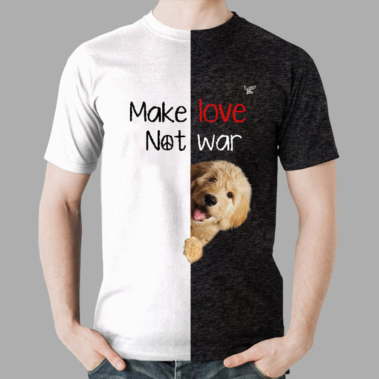 Faites l'amour, pas la guerre - T-shirt Goldendoodle V1