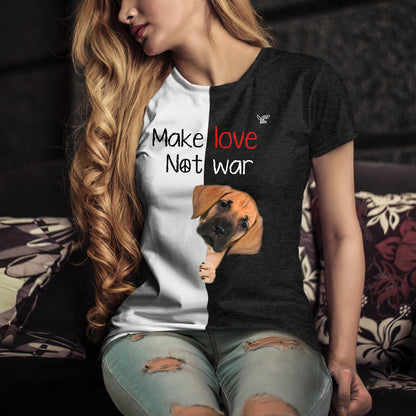 Faites l'amour, pas la guerre - T-shirt Dogue Allemand V1