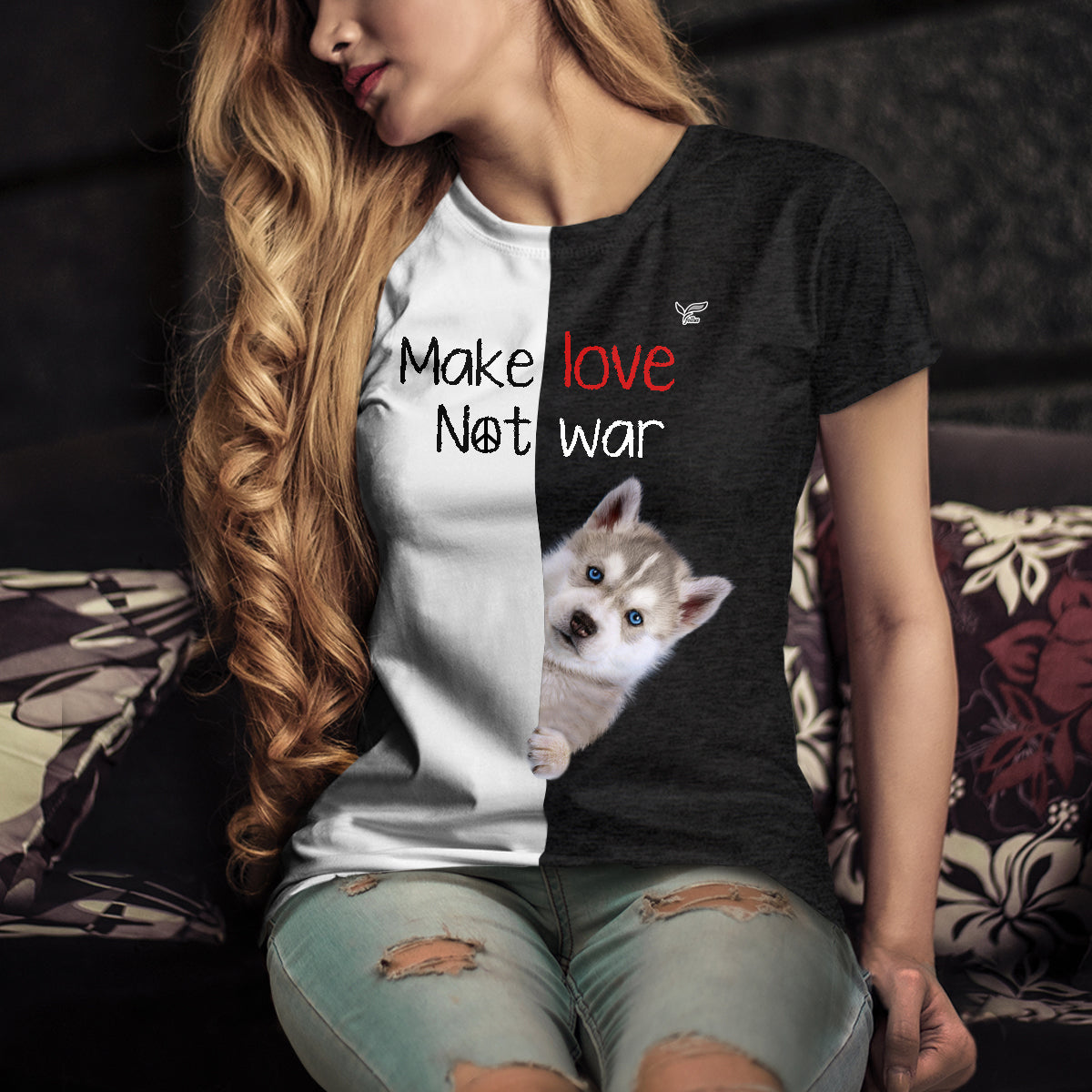 Faites l'amour, pas la guerre - T-Shirt Husky V1