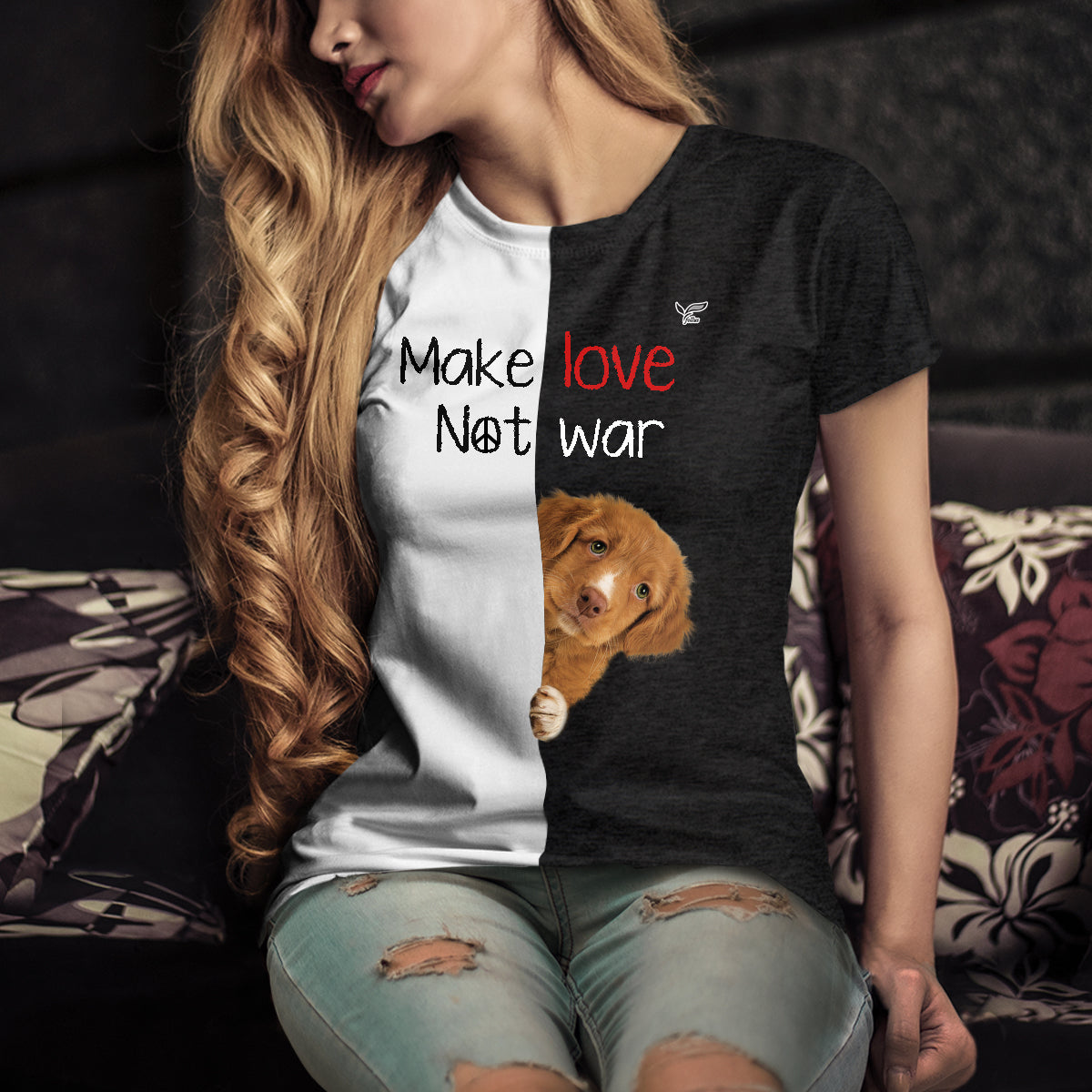 Make Love Not War - Nova Scotia Duck Tolling Retriever T-Shirt V1