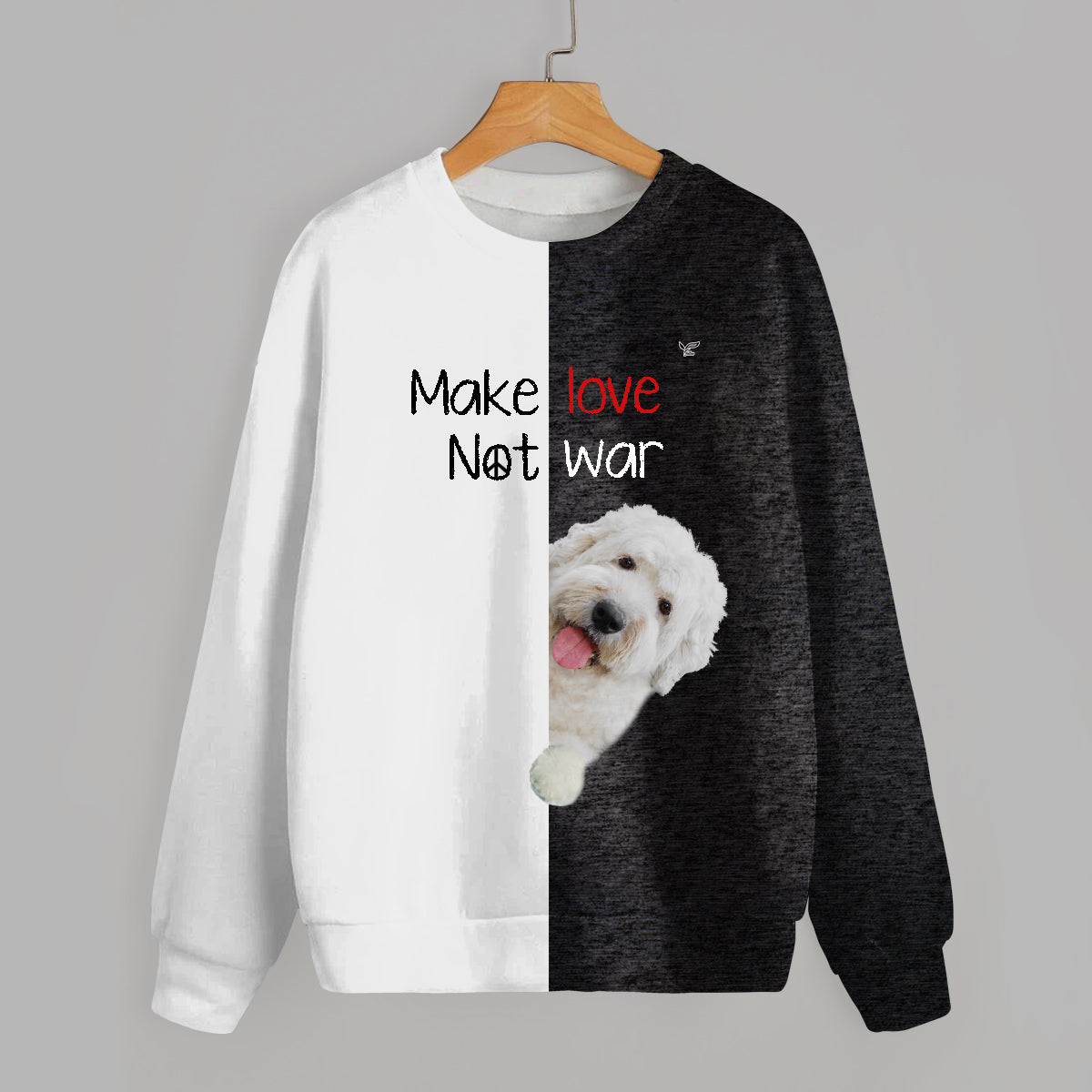 Faites l'amour, pas la guerre - Sweat-shirt Old English Sheepdog V1
