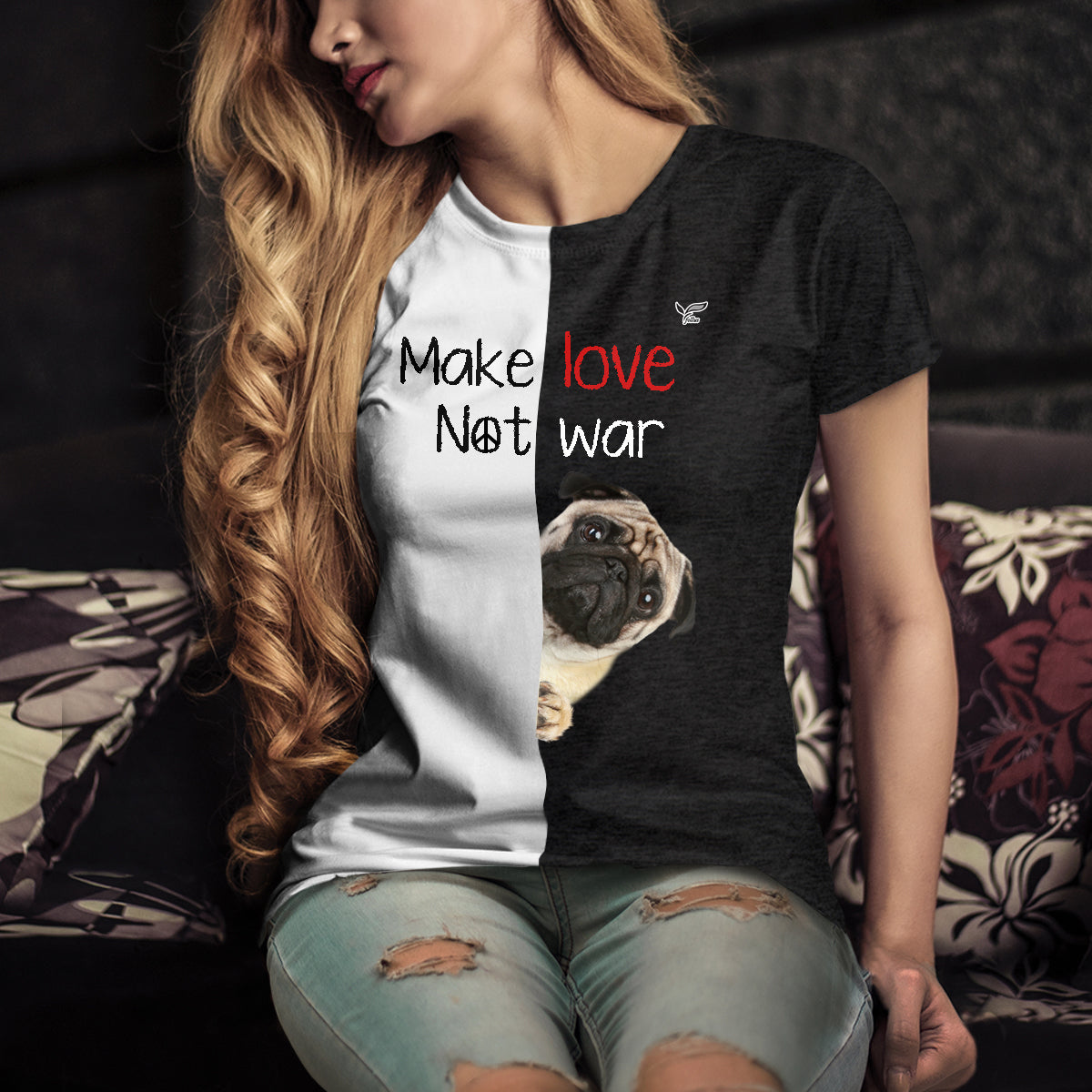 Make Love Not War - Pug T-Shirt V1